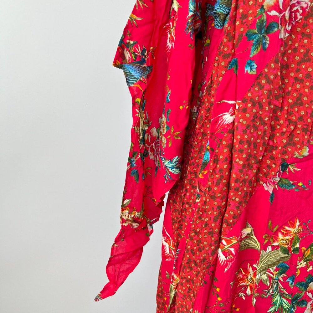 NWOT JOHNNY WAS Floral Malakye Paneled Cover Up Maxi Dress Boho Red Size S - Picture 5 of 13